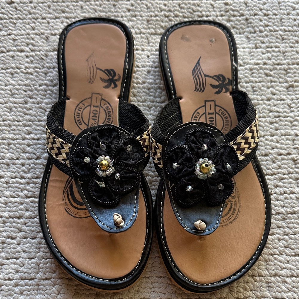 Elegant Black and Tan Women's Sandals